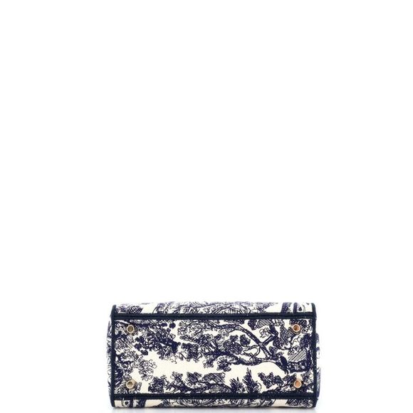 Christian Dior Toile de Jouy Lady D-Lite Bag Embroidered Canvas Blue - Picture 4 of 6
